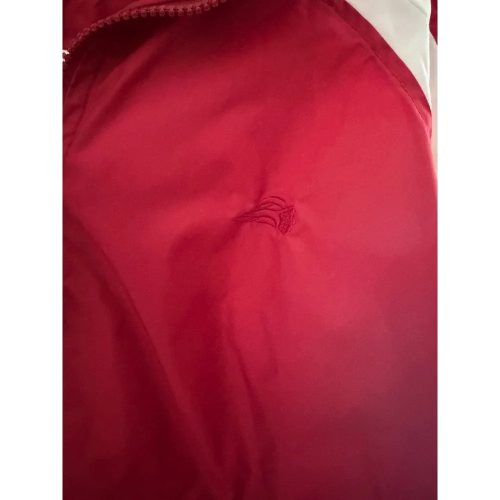 Healthy Attitude Windbreaker Jacket Small Red White American Spirit Baseball Zip